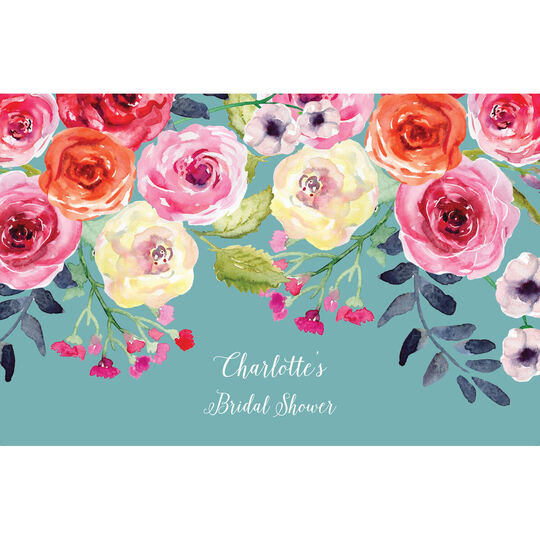 Blue Watercolor Roses Placemats